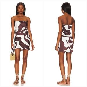 SNDYS Angel Mini Dress in Brown Swirl XS